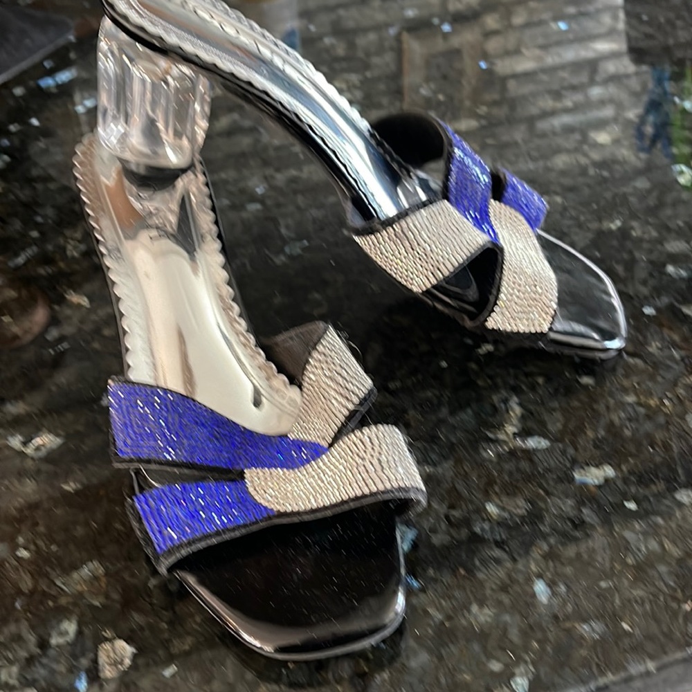 Rhinestone slip on sandals
